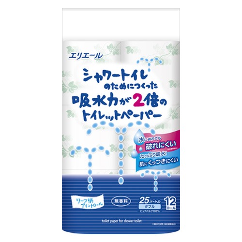 elleair溫水洗淨便座專用衛生紙12捲入(捲筒衛生紙 無味)