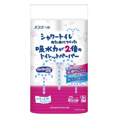 elleair溫水洗淨便座專用衛生紙12捲入(捲筒衛生紙 花香)